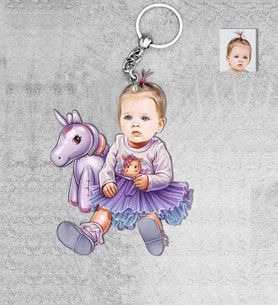 Kişiye Özel Kız Çocuk Ahşap Anahtarlık-4