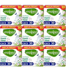 Molped Pure&Soft Hijyenik Ped Gece 270 (9PK*30) Adet Mega Pk