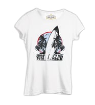 Surf Club - Board Beyaz Kadın Tshirt