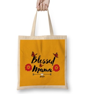Blessed Mama Funny Mother Blessed Mama Women Mom Life Summer Mommy 2021 Bez Çanta Uzun Saplı
