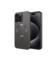 Apple iPhone 15 Pro Uyumlu Kılıf Mat Tasarımlı M-safe Wireless Şarj Özellikli Zore Mat Setro Kapak (Siyah)