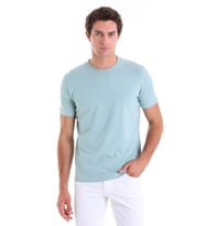 Hatemoğlu Mint Regular Fit Düz Pamuklu Bisiklet Yaka Triko Tişört (Mint Yeşili)