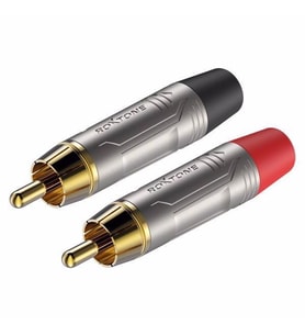 Roxtone RX-J807 RCA Erkek Jak Metal Kırmızı-Siyah - 4Adet