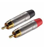 Roxtone RX-J807 RCA Erkek Jak Metal Kırmızı-Siyah - 4Adet