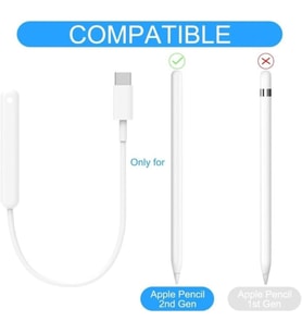 Apple Pencil 2. Nesil İle Uyumlu Masaüstü Manyetik Type-C Şarj Cihazı Beyaz 35cm Kablo Uzunluğu iPad Pencil Kalem ile Uyumlu Manyetik Şarj Kablosu