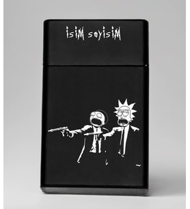 Rick and Morty Rickfiction Desenli Metal Tabaka – Kişiye Özel İsimli Hediyelik