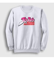 Presmono Unisex Beyaz Logo Anime Jojo Sweatshirt 322709tt (Beyaz)
