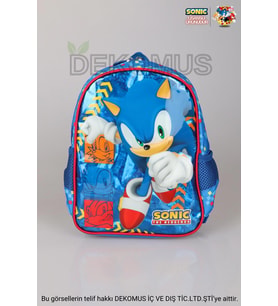 YENİ SEZON LİSANSLI SONIC TEK BÖLMELİ KÜÇÜK BOY 32 CM ANAOKUL ÇANTASI (Mavi)
