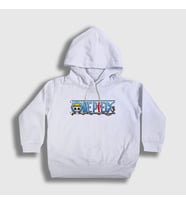 Presmono Unisex Çocuk Beyaz Anime One Piece Kapüşonlu Sweatshirt 135043tt (Beyaz)
