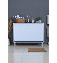 Eliusta Sare 95 cm Beyaz Sepetli Banyo Dolabı,Mutfak Dolabı 95x75x32,5 cm Oyuncak Sepeti Çok Amaçlı Dolap