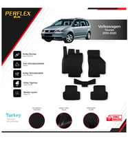 Volkswagen Touran 2010-2020 3D Havuzlu Paspas (Siyah - Beyaz)