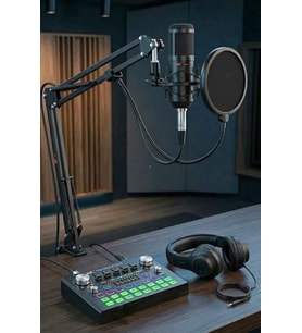 Lastvoice BM800 Live Plus Head Set Efektli Ses Kartı Mikrofon Kulaklık Stand Kayıt Canlı Yayın (PC ve Telefon)