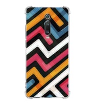 Xiaomi Redmi K20 Köşe Korumalı Antişok Kapak Labirent Grafiti Tasarımlı Şeffaf Silikon Kılıf