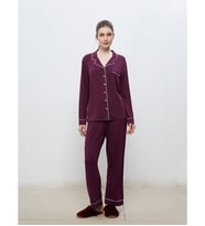 LCW DREAM Mürdüm Gömlek Yaka Kadın Pijama Takımı
