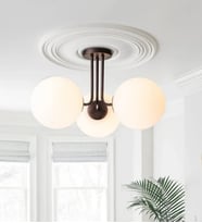 3'Lü Camlı Modern Plafonyer Avize 3226-W86-5E-YY (Siyah)