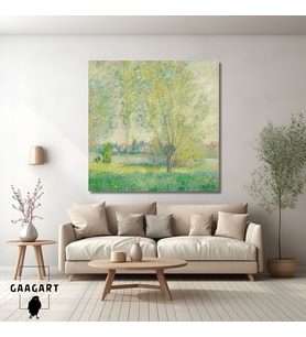 Kare Kanvas Tablo Ünlü Eserler Claude Monet Söğütler  Tablosu