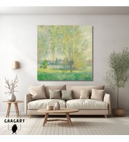 Kare Kanvas Tablo Ünlü Eserler Claude Monet Söğütler  Tablosu