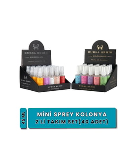 Mini Kolonya Seti, 40'lı Sprey Kolonya, Parfümlü Kolonya, 2'li Set