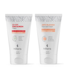 Hillora Güneş Kremi 50 SPF + Hillora Leke Karşıtı Yüz Bakım Kremi Set