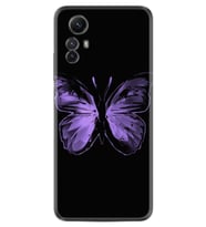 Xiaomi Redmi Note 12S Kılıf Resimli Desenli Silikon Platinium Series Black Butterfly 1879