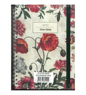 VICTORIA'S JOURNALS 0100 NOTES 20x28cm SPİRALLİ SERT KAPAK 90gr. 40YP. DÜZ + 40 YP. NOKTALI + 40YP.Ç