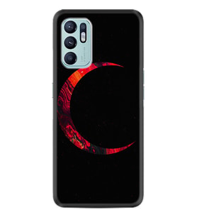 Oppo Reno 6 Kılıf Silikon Desen Özel Seri Red Moons 1747