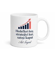 Pazarlamacı Hediyesi Satış Temalı Özel Tasarım Baskılı Porselen Kupa Bardak