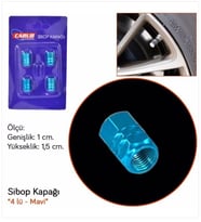 Sibop Kapağı 4 lü  Alüminyum MAVİ Renk Araba Motosiklet (Standart)