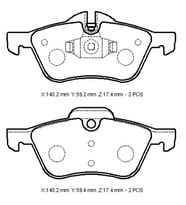 Mini Cooper 02/07 Ön Fren Balatası (Kablosuz)(di·sk) (140,2x59,2x17,4/140,2x59,4x17,4) (Bramax)