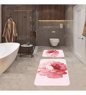 Banyo Halısı Ikili Klozet Takımı Kaymaz Tabanlı Banyo Paspas Takımı (Karışık)