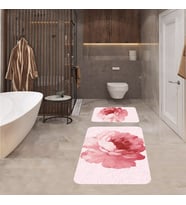 Banyo Halısı Ikili Klozet Takımı Kaymaz Tabanlı Banyo Paspas Takımı (Karışık)