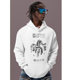Led Zeppelin Rock Metal Baskılı Unisex Oversize Müzik Grubu Hoodie