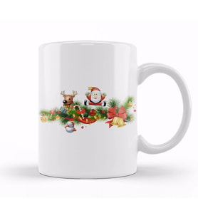 Merry Christmas Yılbaşı Yeni Yıl Konseptli 04 Kupa Bardak Porselen