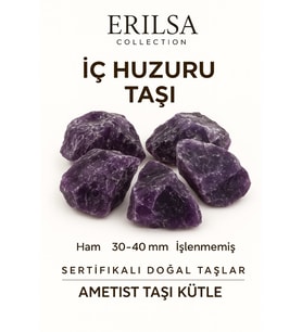 Sertifikalı Ham İşlenmemiş Koyu Ametist Taşı Kütle – El Taşı - Derin Arınma Spiritüel Güç Kaynağı