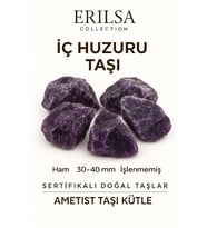 Sertifikalı Ham İşlenmemiş Koyu Ametist Taşı Kütle – El Taşı - Derin Arınma Spiritüel Güç Kaynağı (Çok Renkli)