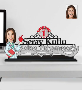 Kişiye Özel Nihayetinde Kolay Yetişmiyor Kardiyolog Doktor Kadın Ahşap Biblo-1