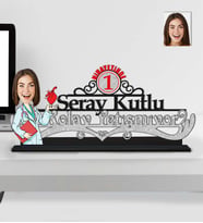 Kişiye Özel Nihayetinde Kolay Yetişmiyor Kardiyolog Doktor Kadın Ahşap Biblo-1