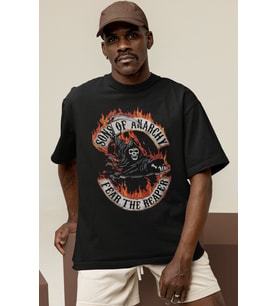 Tasarım Sons Of Anarchy Rock Metal Müzik Grubu Baskılı Unisex Oversize Tişört