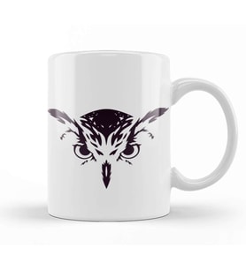 Owl Head Kupa Bardak Porselen