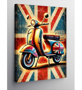 Kanvas Tablo Union Jack Vespa