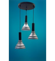 Dylight Fiona Retro Metal Gri 3 Lü Dekoratif Rustik Sarkıt Avize çap:30 cm