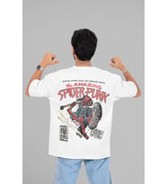 The Amazing Spider-Punk Baskılı Unisex Oversize Tişört