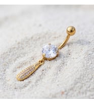 FerizZ Altın Kaplama Zirkon Taşlı Piercing PRC-123
