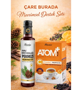 Mevsimsel Destek Seti ( C Vitaminli & Propolisli Küp Çay + Kekikli Servi Kozalağı Pekmezi)