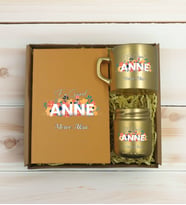 BK Gift Kişiye Özel İsimli DTF Anne Temalı Gold Defter & Kahve Fincanı & Mum Hediye Seti-2, Anneye Hediye, Anneler Günü Hediyesi