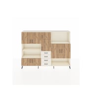 Arges Dolap 10 Raflı 4 Çekmeceli 8 Kapaklı 220x30x163 Aytaşı-Çam/Aytaşı