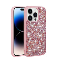Apple iPhone 14 Pro Max Kılıf Parlak Taşlı Tasarım Zore Linea Kılıf (Pembe)
