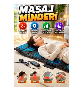 Isıtmalı Titreşimli Masaj Minderi – 5 Masaj Modu ve 3 Yoğunluk Seviyesi