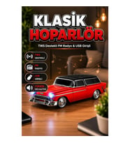 Nostaljik Tasarımlı TWS Bluetooth Hoparlör – FM Radyo, USB, SD Kart ve AUX Destekli