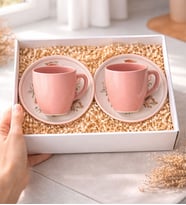 Kadınlara Özel 2'li Kahve Fincanı Seti (Pembe)